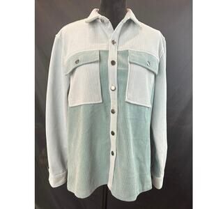 Men’s Triumph Over Tragedy Seafoam Color Block Corduroy Shacket